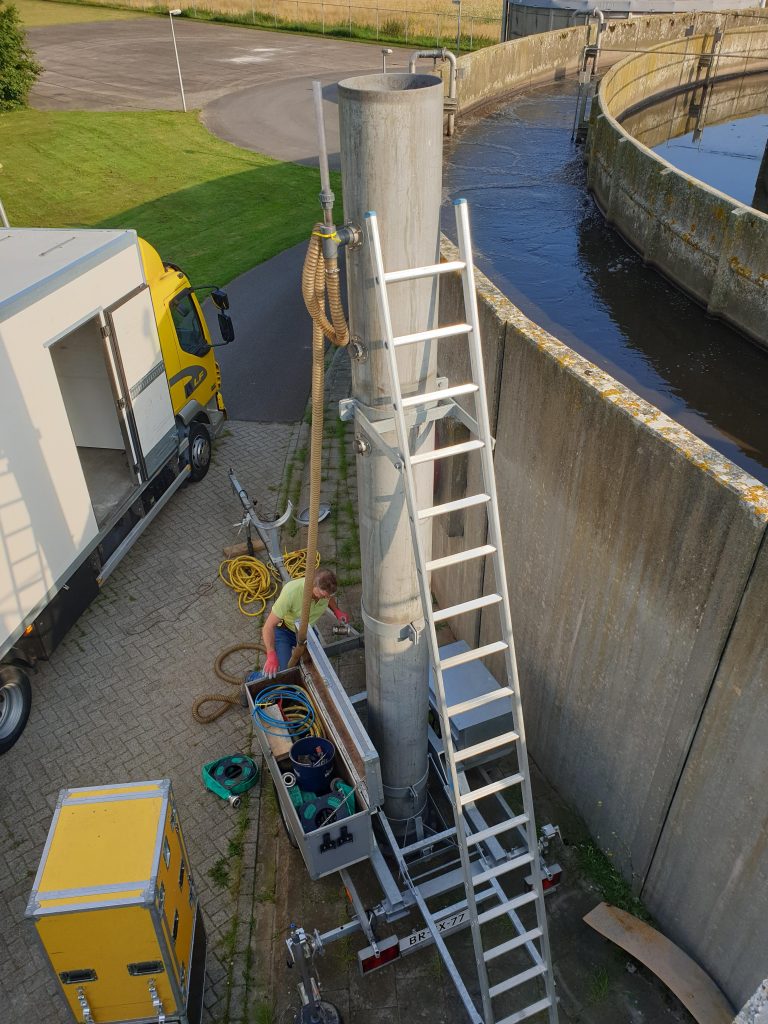 De superkritische watervergassingsfabiek in aanbouw op rwzi.