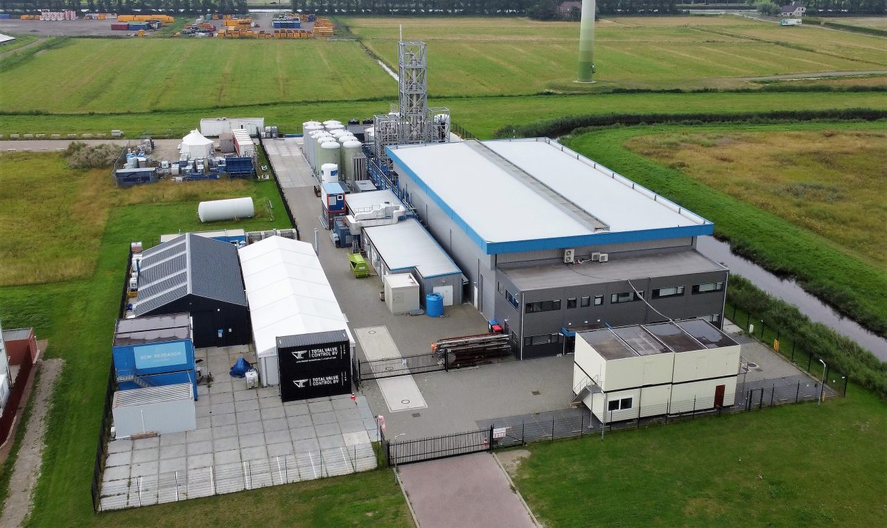 Drone overzicht fabriek superkritische vergassing
